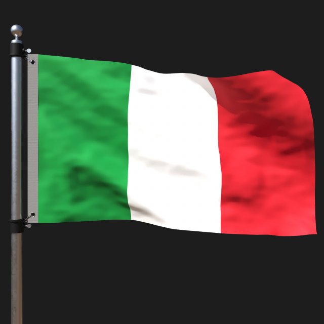 Flag of italy 3D Model .c4d .max .obj .3ds .fbx .stl .blend 