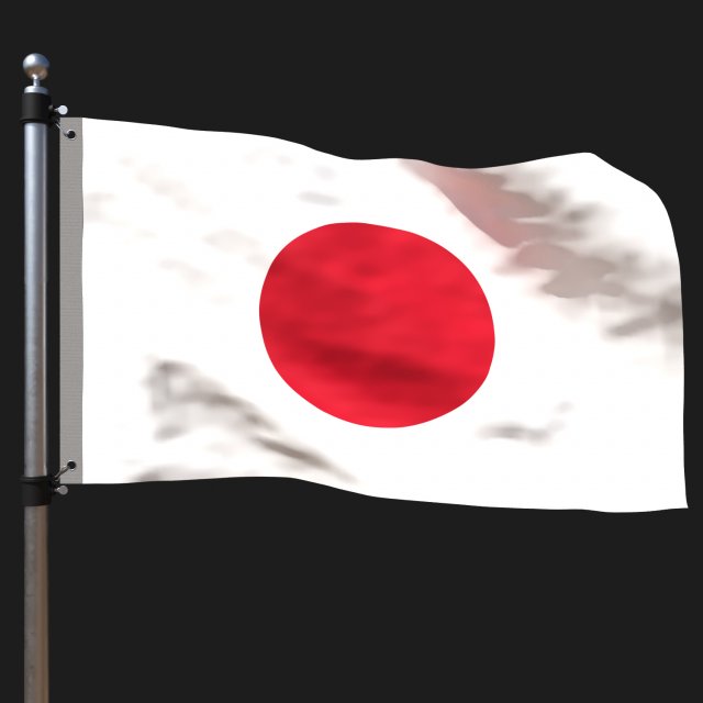 Flag of japan 3D मॉडल .c4d .max .obj .3ds .fbx .stl .blend 