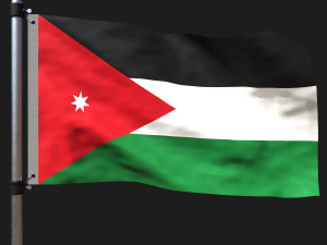 Flag of jordan 3D Model