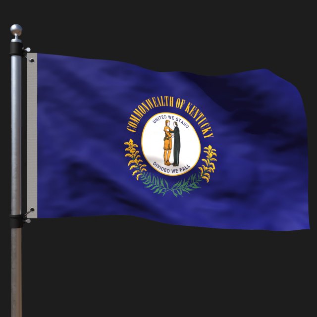 Flag of kentucky Model 3D .c4d .max .obj .3ds .fbx .stl .blend 