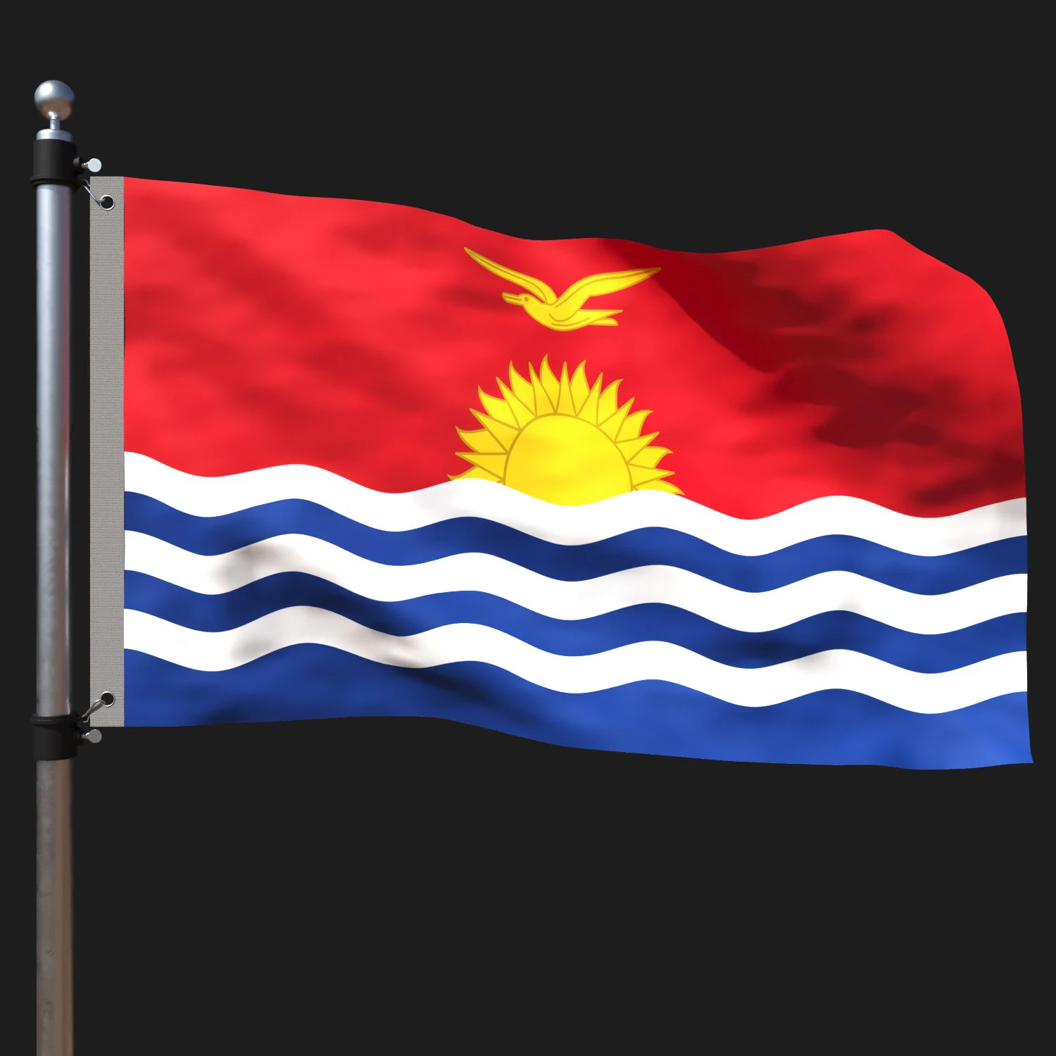 Flag of kiribati 3D Model .c4d .max .obj .3ds .fbx .stl .blend 