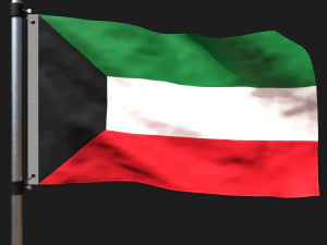 Flag of kuwait 3D Model