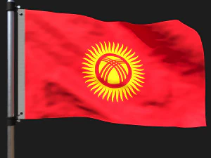 Flag of kyrgyzstan 3D Model