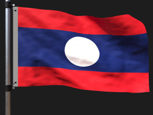 Flag of laos 3D-Modell
