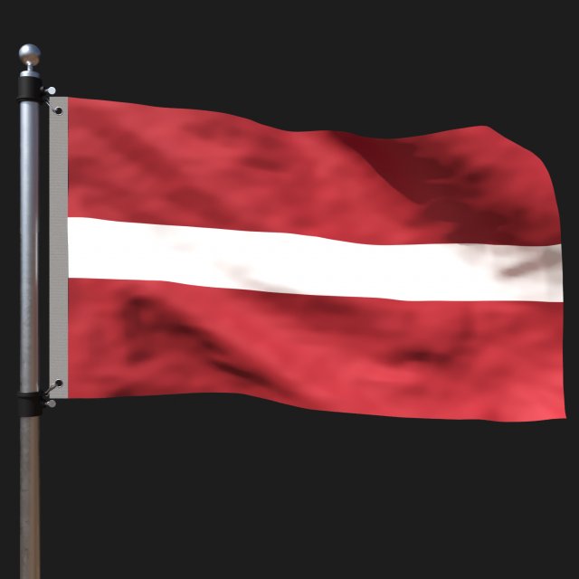 Flag of latvia 3D Model .c4d .max .obj .3ds .fbx .stl .blend 