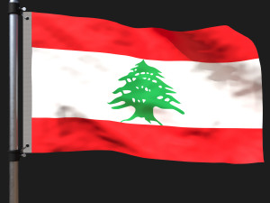Flag of lebanon Model 3D