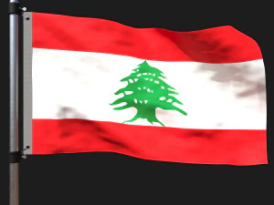 L&uuml;bnan bayrağı 3D Model