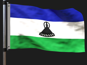 Flag of lesotho 3D Model