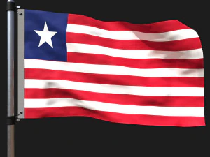 Flag of liberia 3D Model