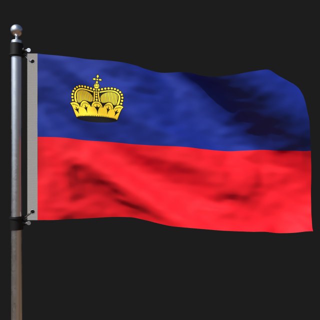 Flag of liechtenstein 3D Model .c4d .max .obj .3ds .fbx .stl .blend 