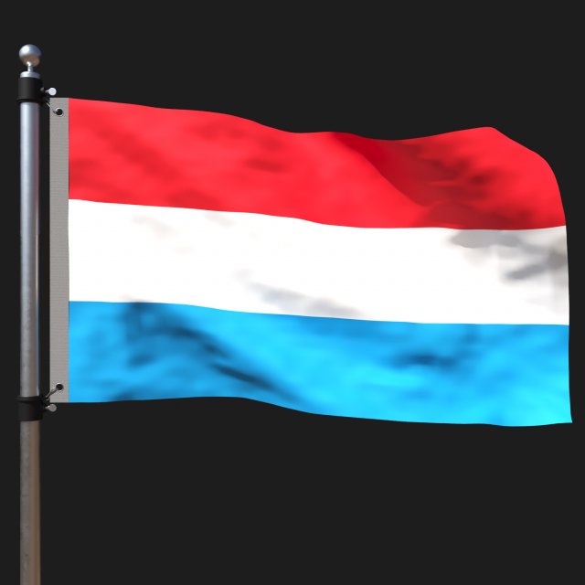 Flag of luxembourg 3D 模型 .c4d .max .obj .3ds .fbx .stl .blend 