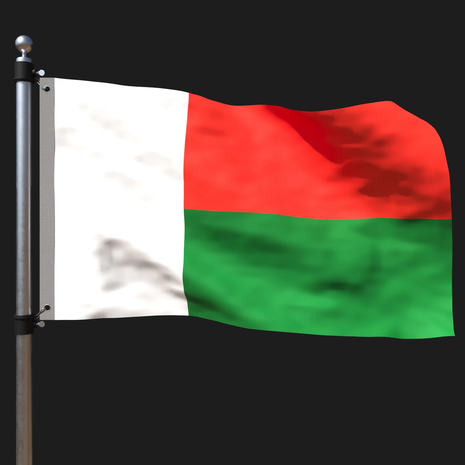 Flag of madagascar 3D Model .c4d .max .obj .3ds .fbx .stl .blend