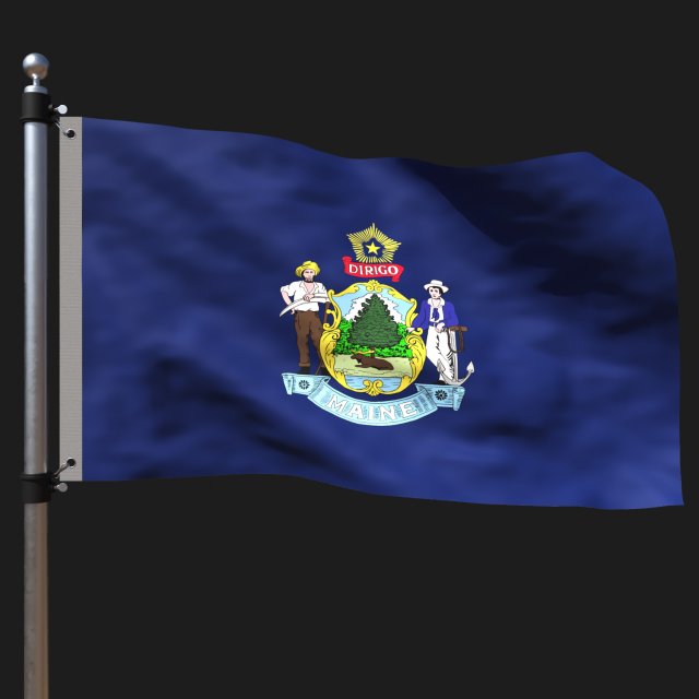 Flag of maine Modello 3D .c4d .max .obj .3ds .fbx .stl .blend