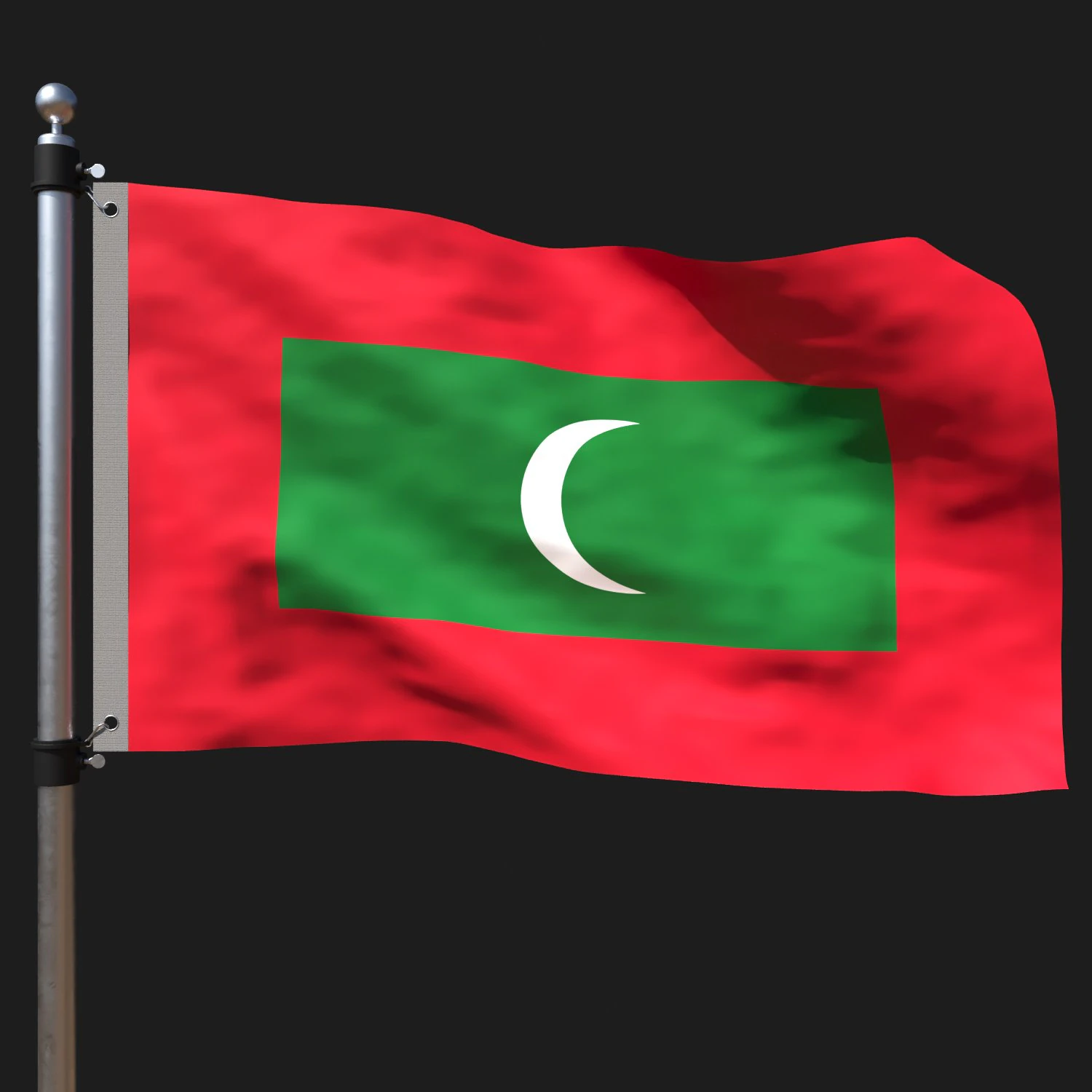 Flag of maldives 3D Model .c4d .max .obj .3ds .fbx .stl .blend
