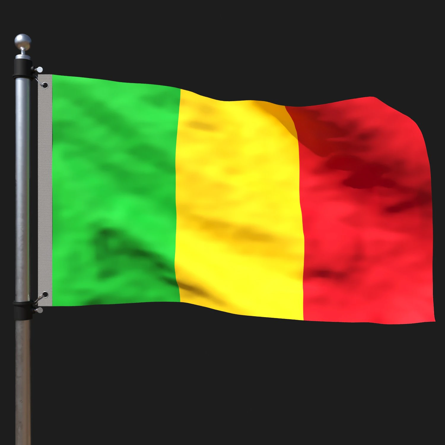 Flag of mali 3D Model .c4d .max .obj .3ds .fbx .stl .blend