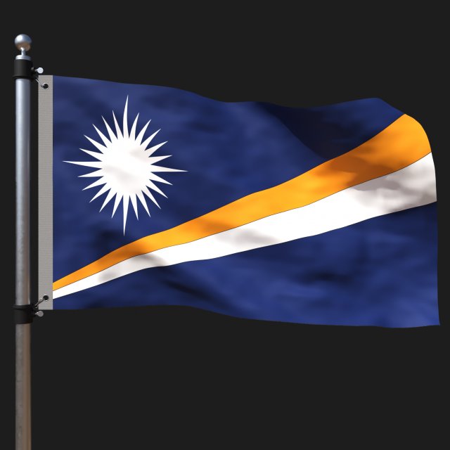 Flag of marshall 3D Model .c4d .max .obj .3ds .fbx .stl .blend 