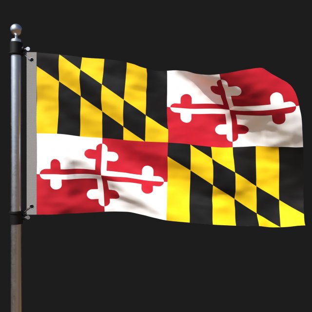 Flag of maryland 3D मॉडल .c4d .max .obj .3ds .fbx .stl .blend 