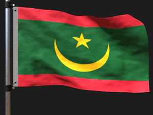 Flaga Mauretanii Model 3D