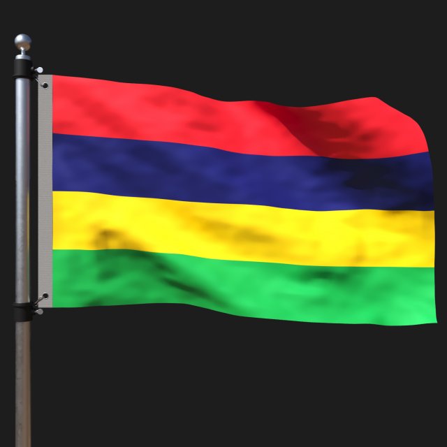 Flag of mauritius 3D-Modell .c4d .max .obj .3ds .fbx .stl .blend 