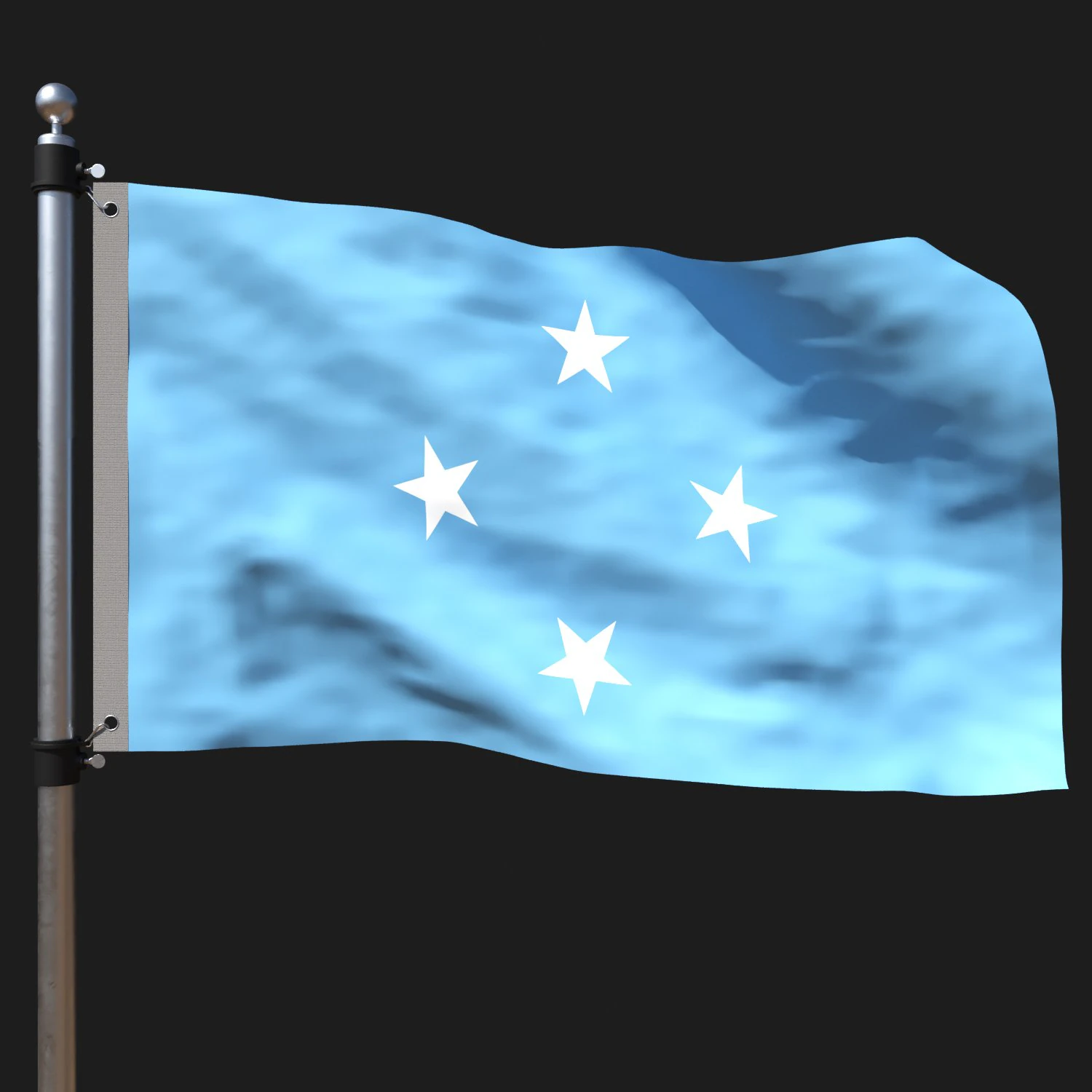 Flag of micronesia 3D Model .c4d .max .obj .3ds .fbx .stl .blend 
