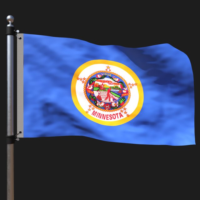 Flag of minnesota Modelo 3D .c4d .max .obj .3ds .fbx .stl .blend 
