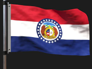 Bandeira do Missouri Modelo 3D
