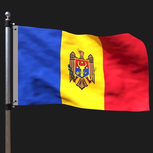Flag of moldova 3D Model .c4d .max .obj .3ds .fbx .stl .blend 