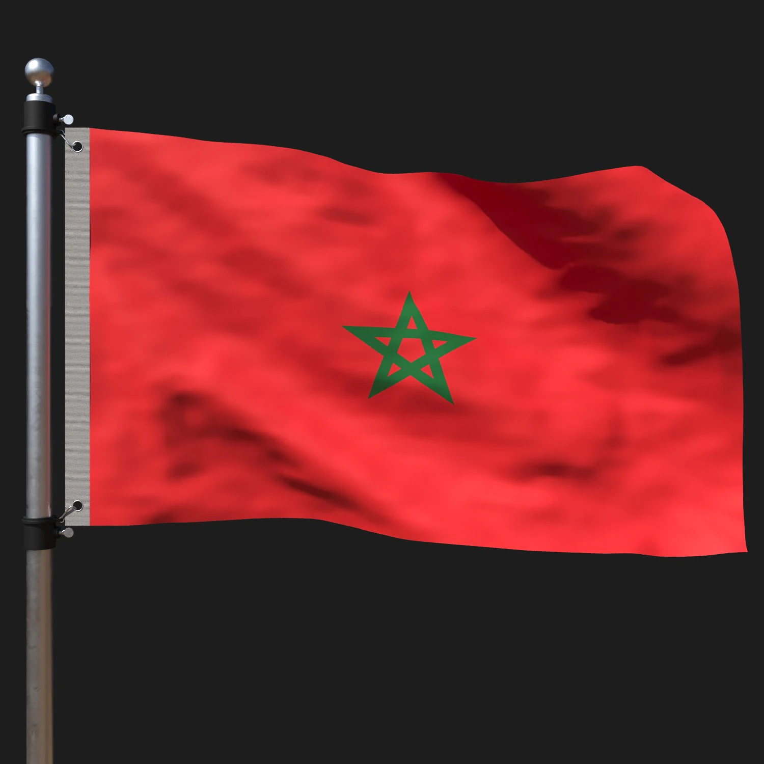 Flag of morocco 3D Model .c4d .max .obj .3ds .fbx .stl .blend