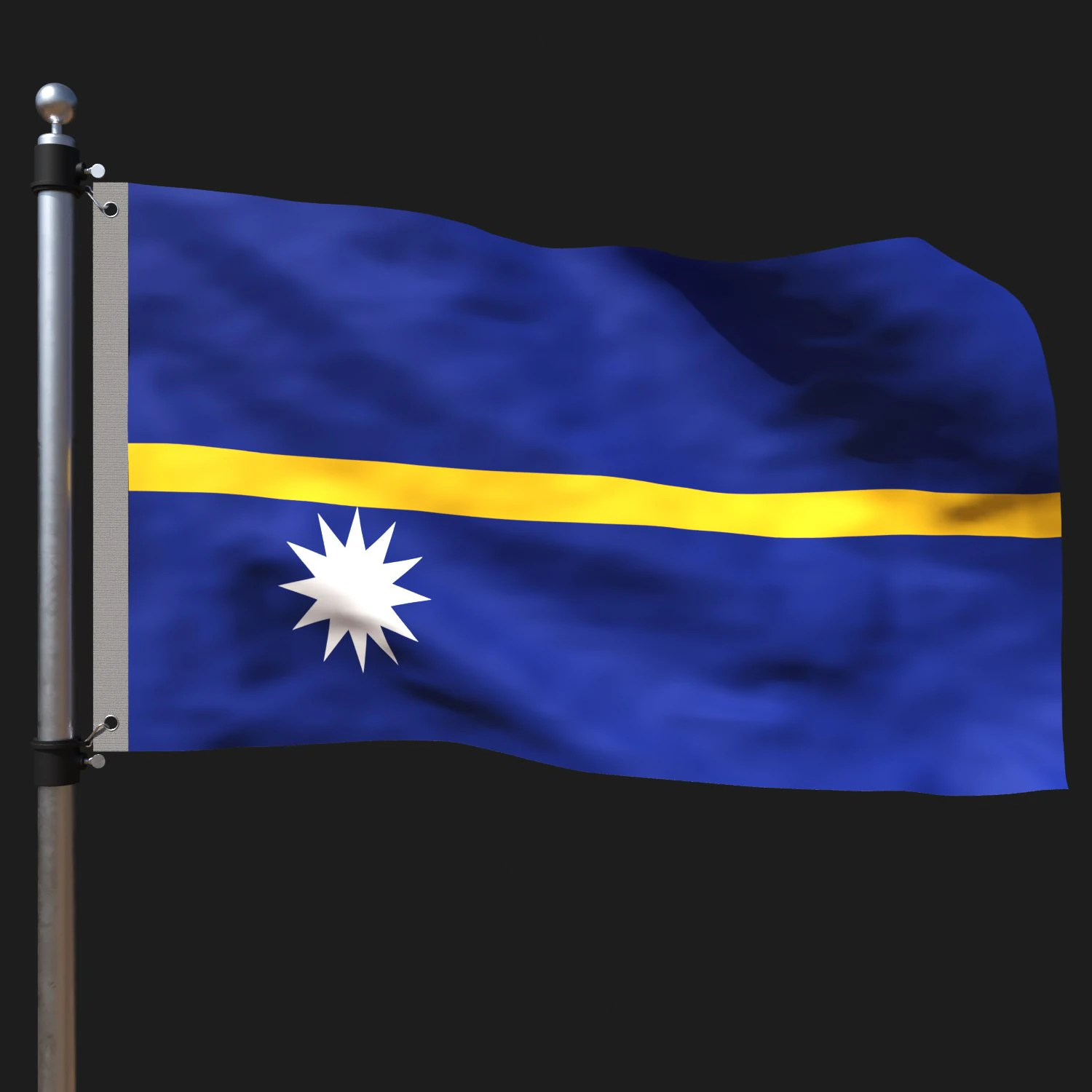 Flag of nauru 3D Model .c4d .max .obj .3ds .fbx .stl .blend