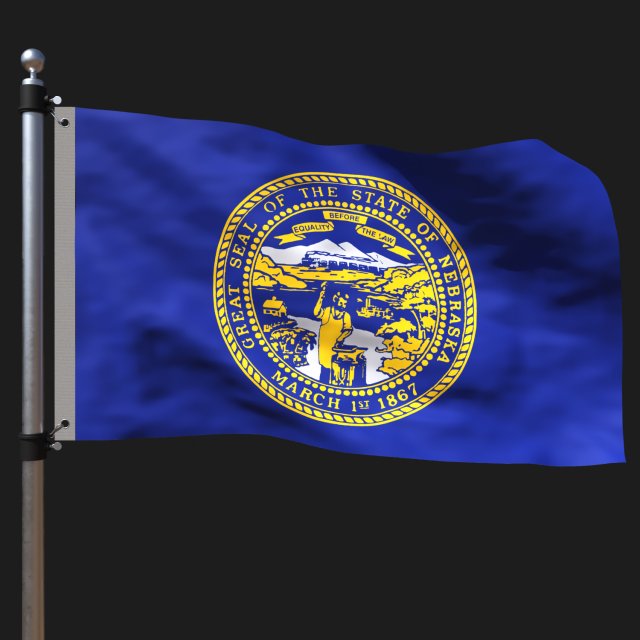 Flag of nebraska Model 3D .c4d .max .obj .3ds .fbx .stl .blend