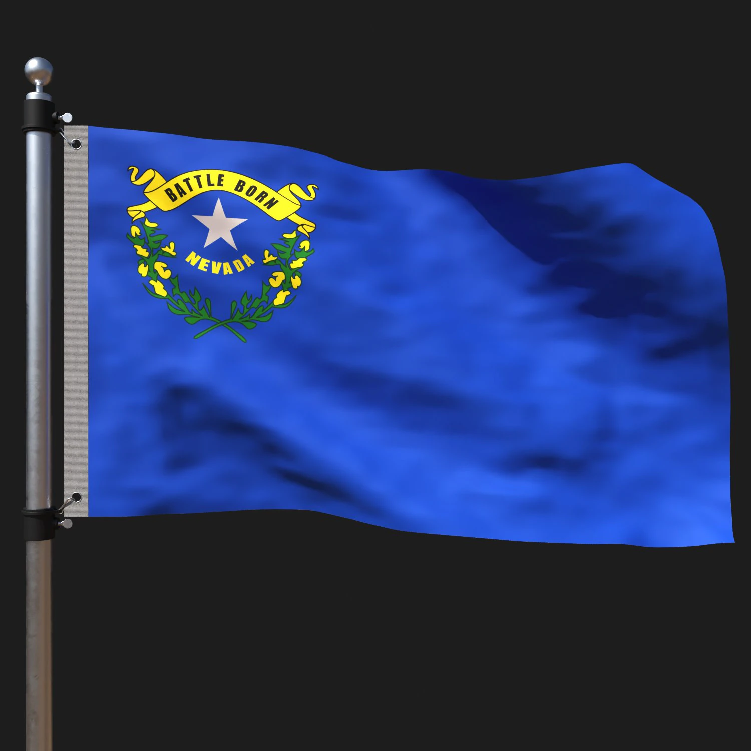 Flag of nevada 3D Model .c4d .max .obj .3ds .fbx .stl .blend