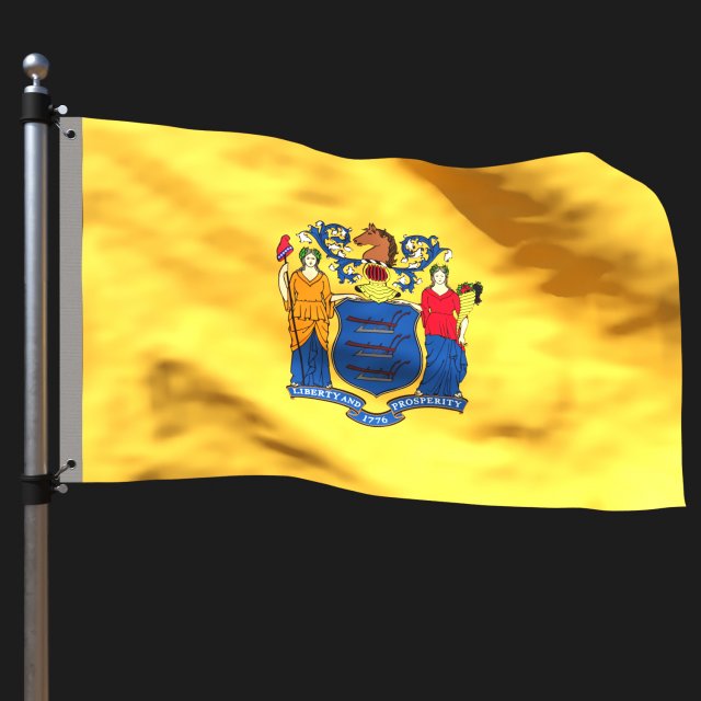 Flag of new jersey 3D 모델 .c4d .max .obj .3ds .fbx .stl .blend 