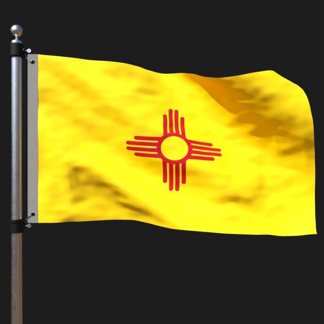 Flag of new mexico Modelo 3D .c4d .max .obj .3ds .fbx .stl .blend 