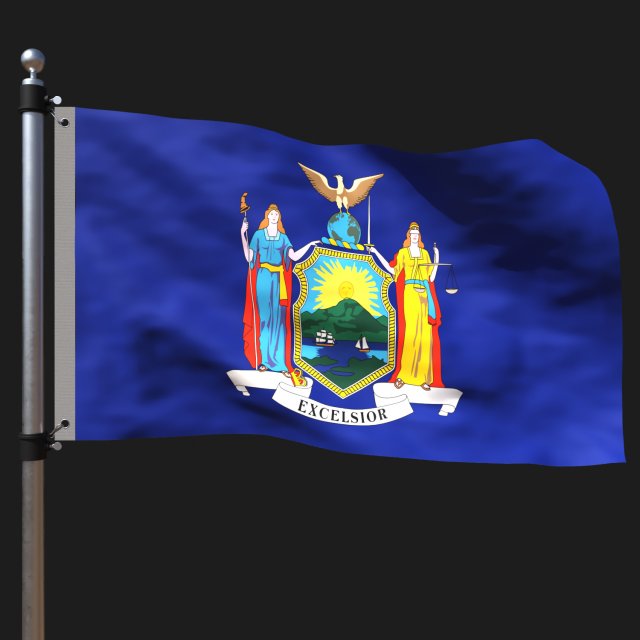 Flag of new york 3D Model .c4d .max .obj .3ds .fbx .stl .blend 