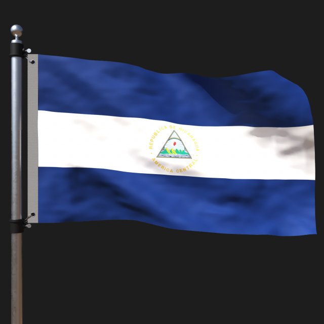 Flag of nicaragua Modelo 3D .c4d .max .obj .3ds .fbx .stl .blend