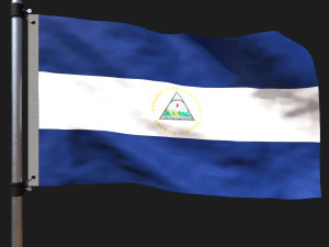 Flagge von Nicaragua 3D Modell