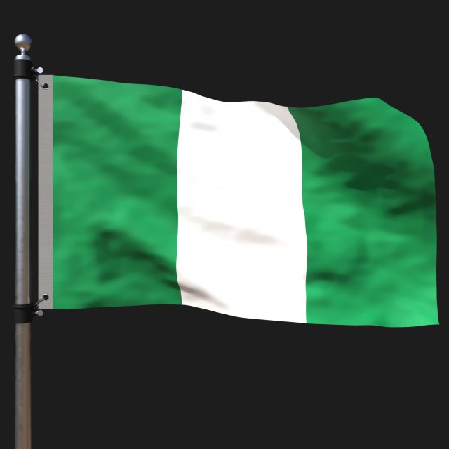 Flag of nigeria 3D Модель .c4d .max .obj .3ds .fbx .stl .blend 