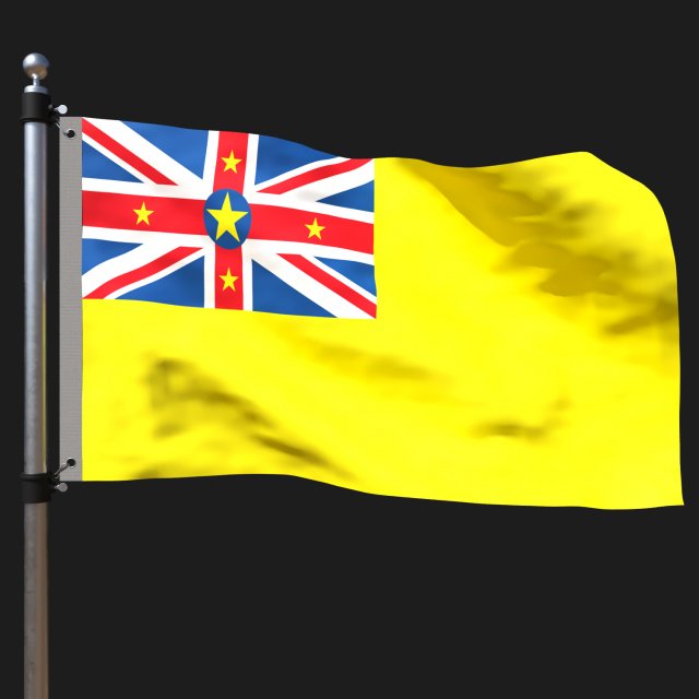 Flag of niue Model 3D .c4d .max .obj .3ds .fbx .stl .blend 