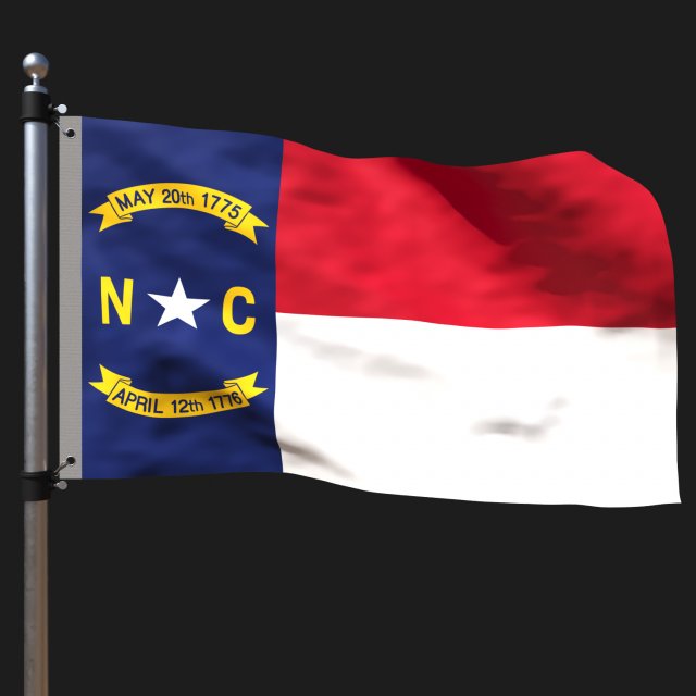 Flag of north carolina 3D Model .c4d .max .obj .3ds .fbx .stl .blend 