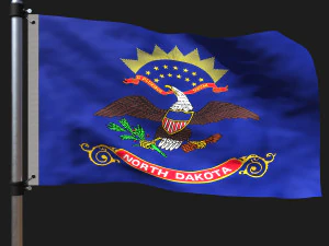 Flaga Dakoty P&oacute;łnocnej Model 3D