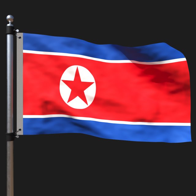 Flag of north korea Modelo 3D .c4d .max .obj .3ds .fbx .stl .blend 