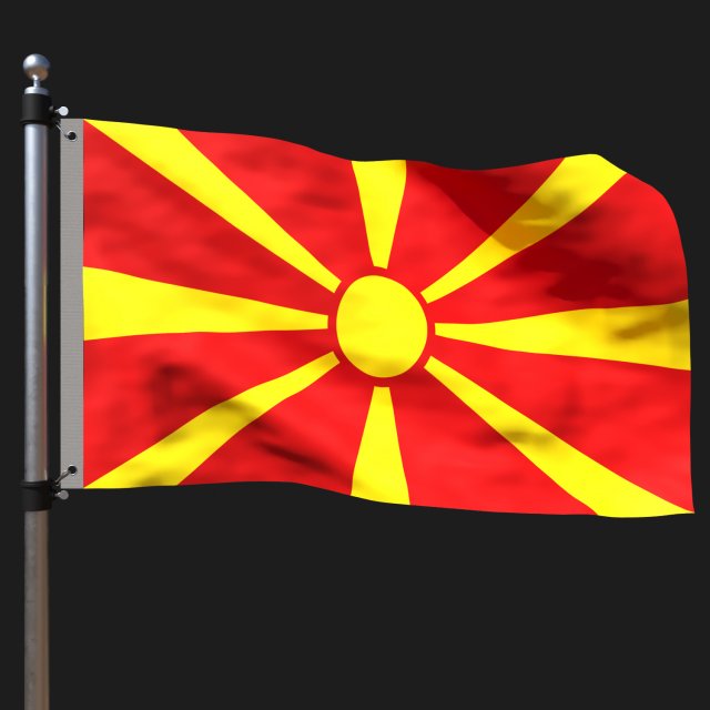 Flag of north macedonia 3Dモデル .c4d .max .obj .3ds .fbx .stl .blend 