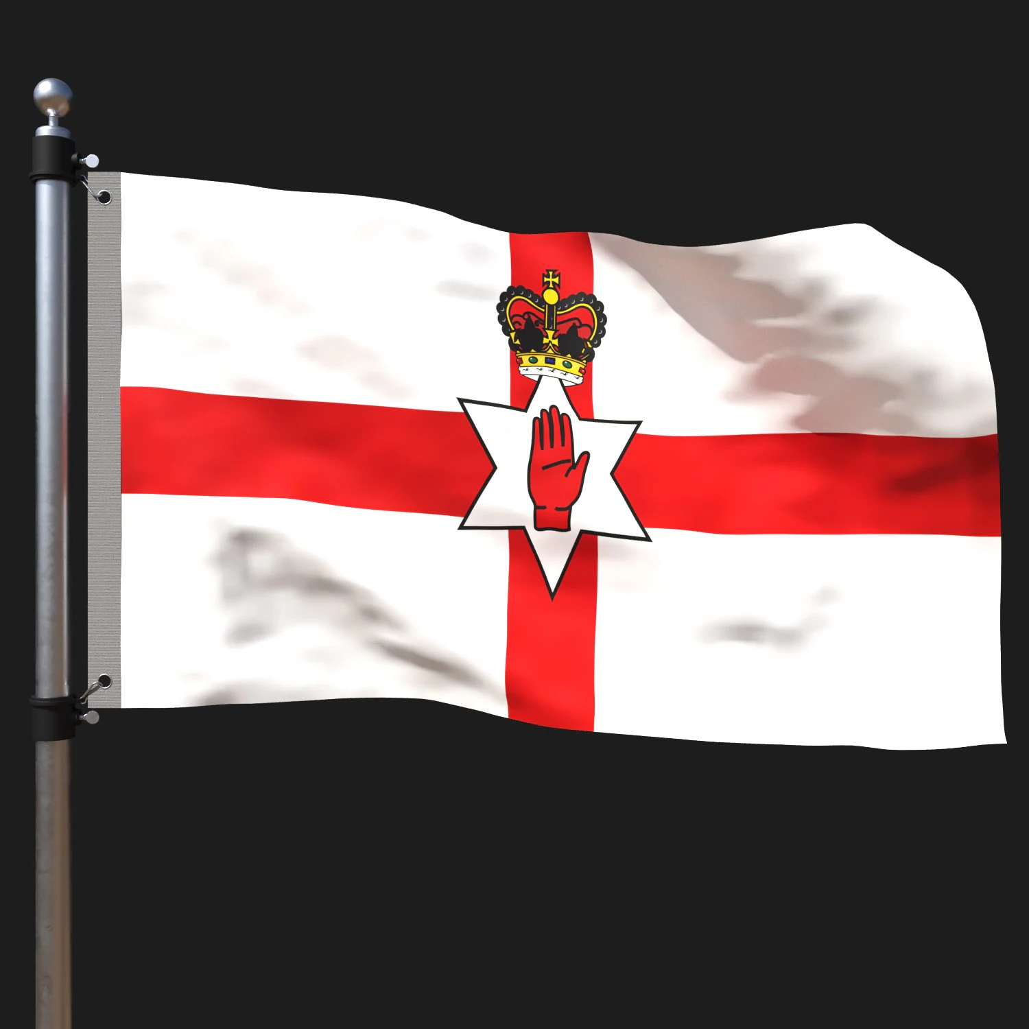 Flag of northern ireland 3D Model .c4d .max .obj .3ds .fbx .stl .blend 