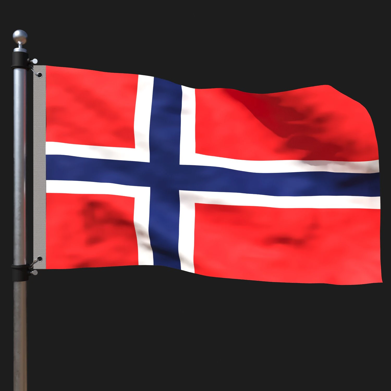 Flag of norway 3D Model .c4d .max .obj .3ds .fbx .stl .blend 