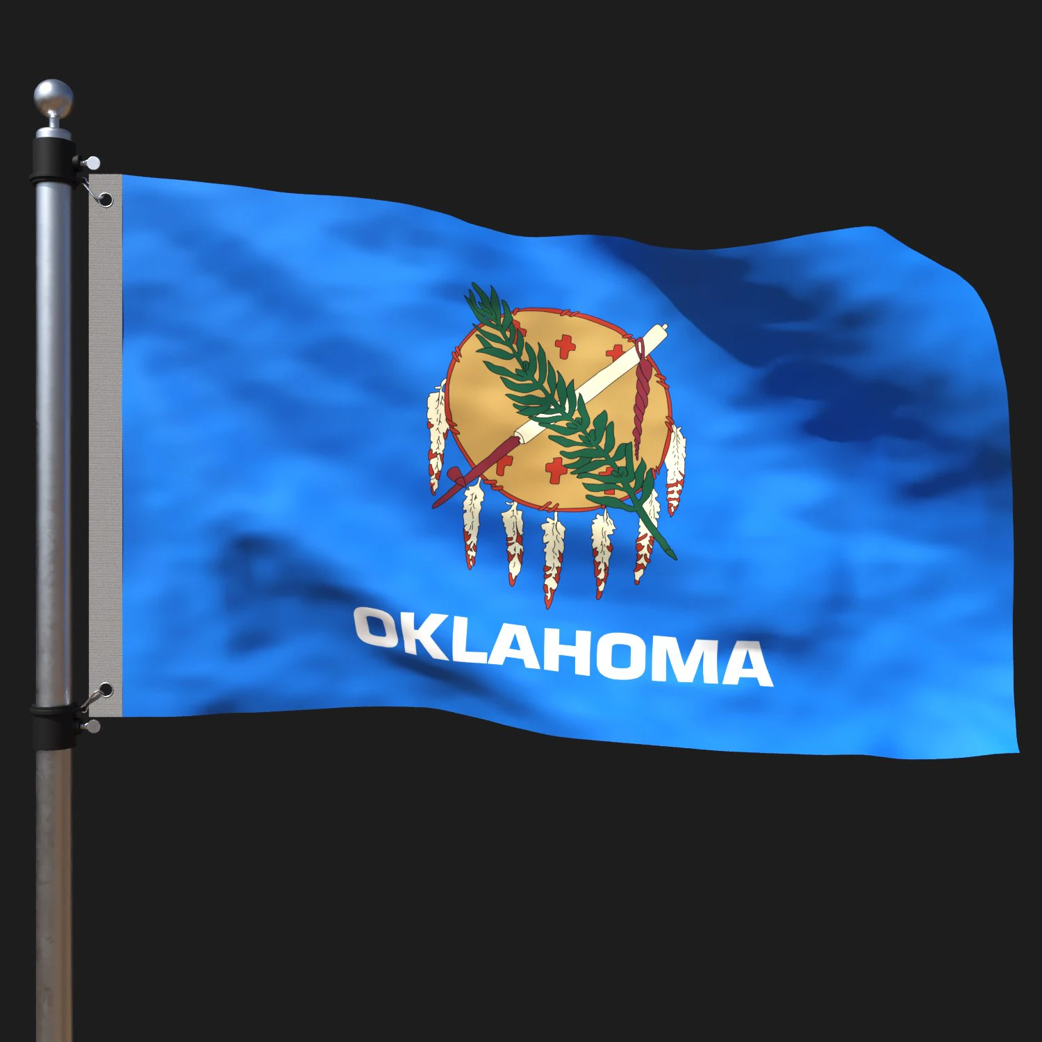 Flag of oklahoma 3D Model .c4d .max .obj .3ds .fbx .stl .blend