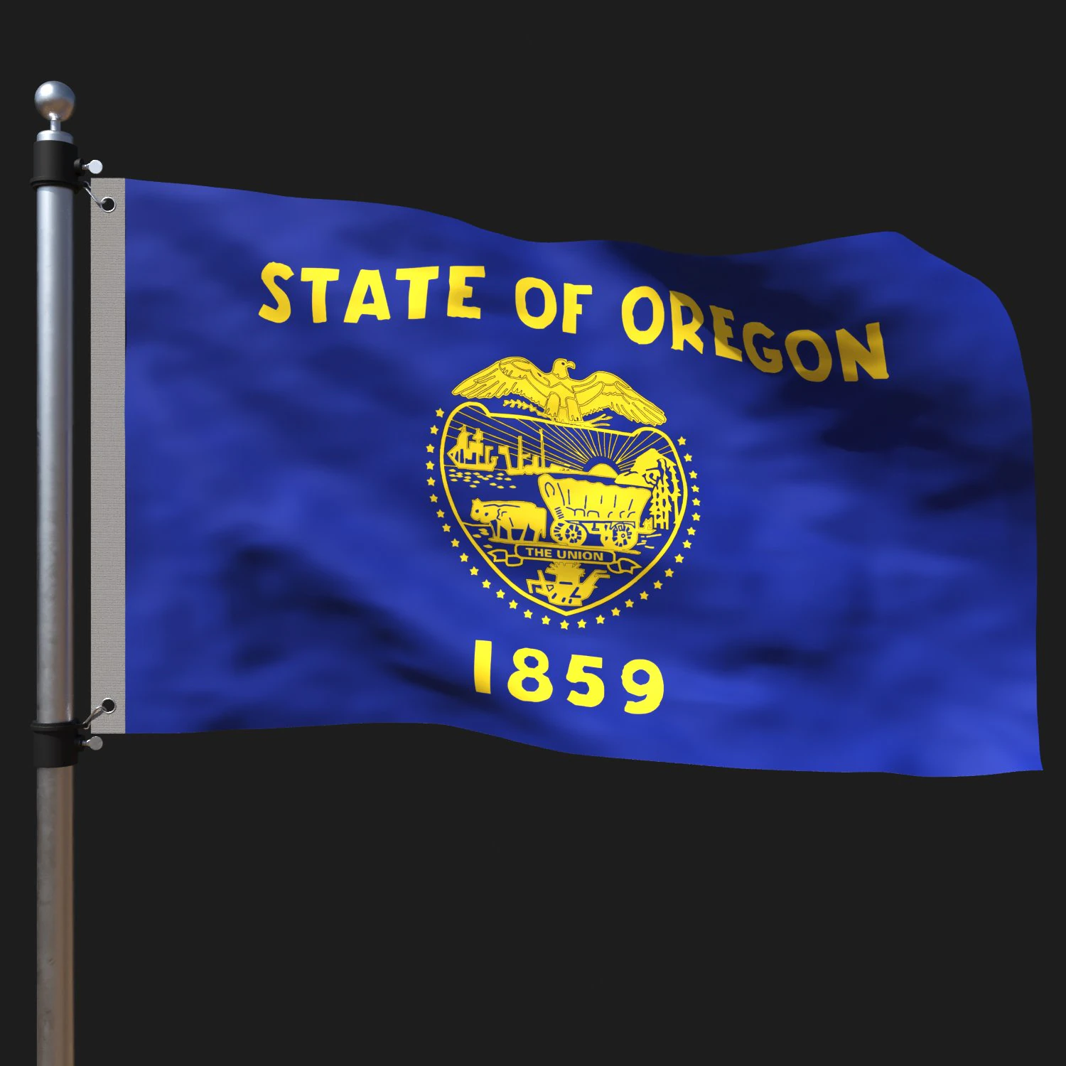Flag of oregon 3D Model .c4d .max .obj .3ds .fbx .stl .blend 