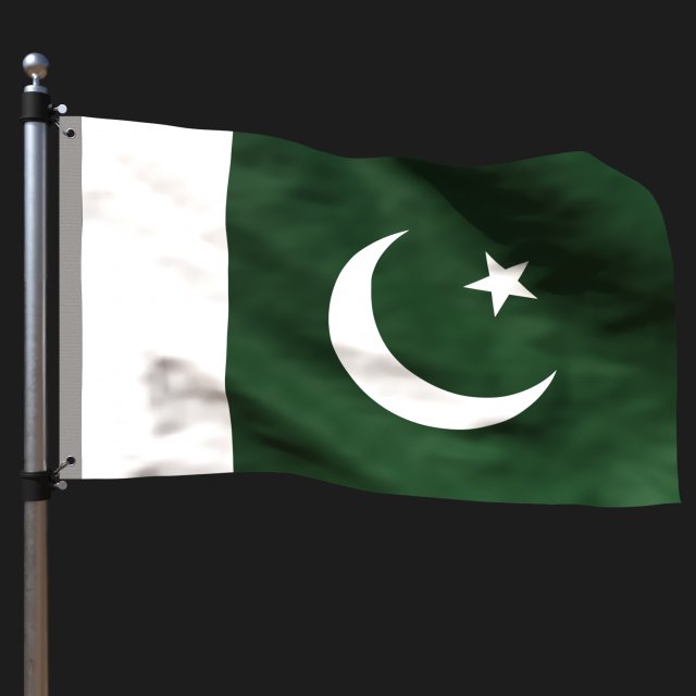 Flag of pakistan Model 3D .c4d .max .obj .3ds .fbx .stl .blend 