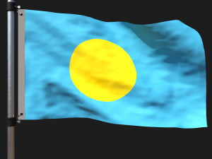 Flag of palau 3D Model