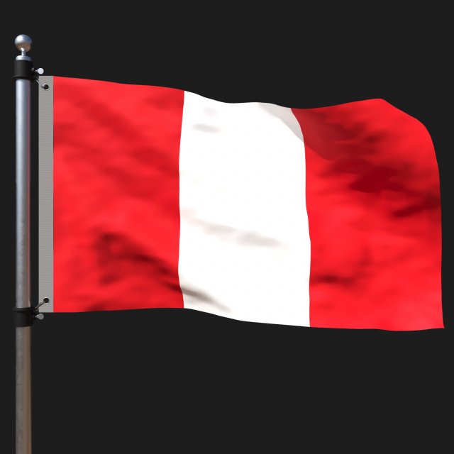 Flag of peru 3D Модель .c4d .max .obj .3ds .fbx .stl .blend 