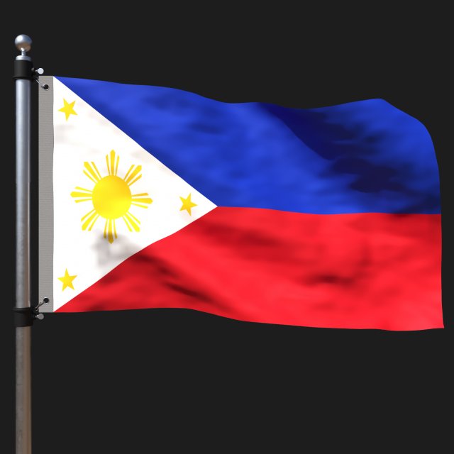 Flag of philippines Model 3D .c4d .max .obj .3ds .fbx .stl .blend 